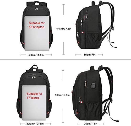 Travel Laptop Backpack, Black Backpack for Men and Women with USB Slit Business Computer Back Pack (Black, 15.6 Inch) - Image 6