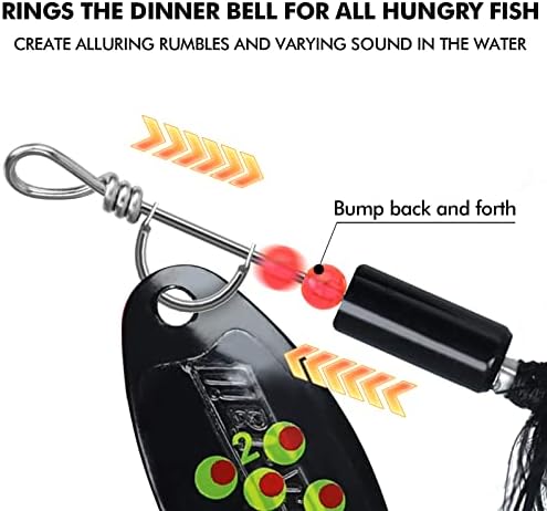 TRUSCEND Swim or Jig Fishing Spinner Baits for Freshwater and Saltwater, Rooster Tail Fishing Lures for Trout Bass Walleye Crappie Salmon Pike, Blade Bait with Copper Blade - Image 3