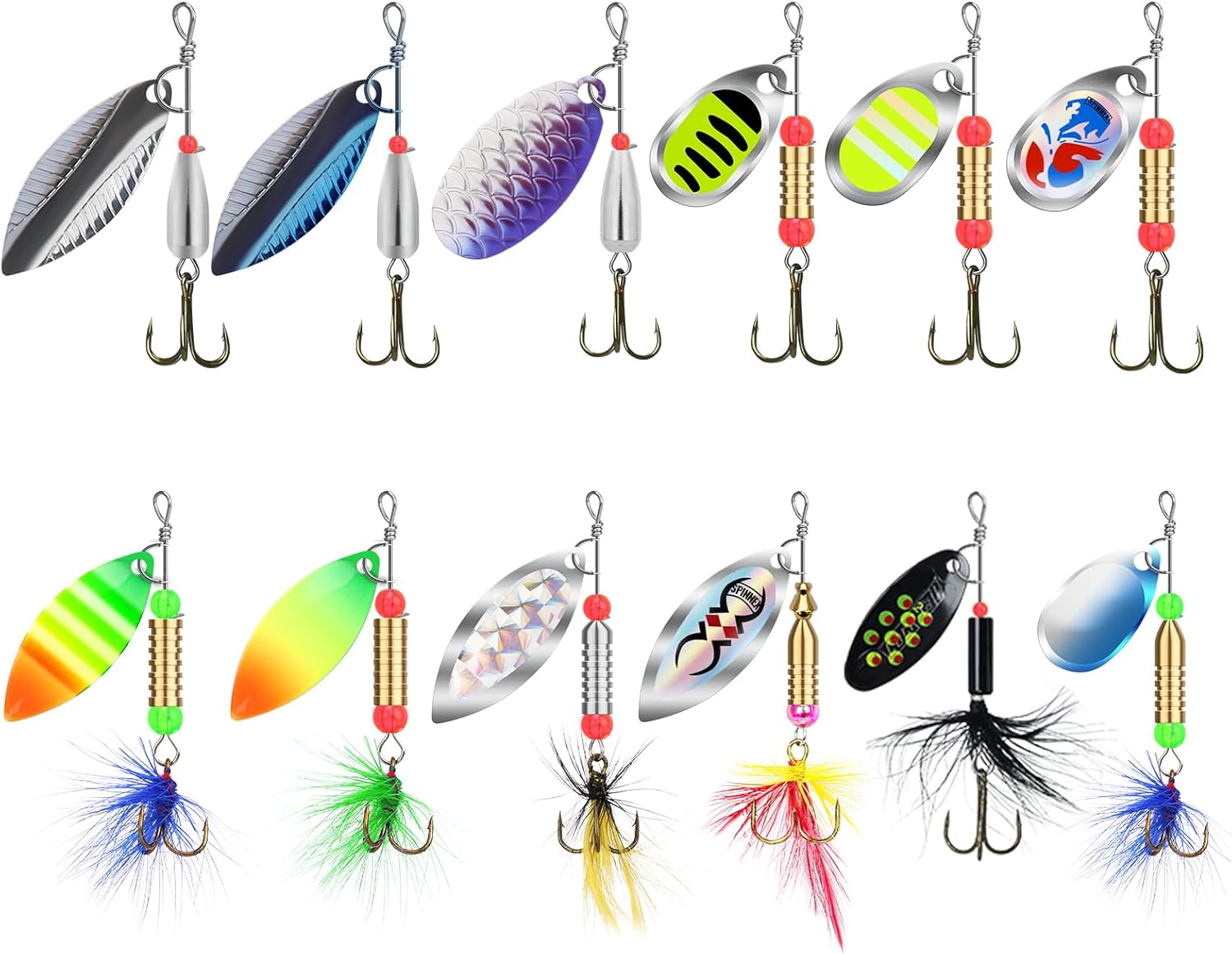 TRUSCEND Swim or Jig Fishing Spinner Baits for Freshwater and Saltwater, Rooster Tail Fishing Lures for Trout Bass Walleye Crappie Salmon Pike, Blade Bait with Copper Blade - Image 9
